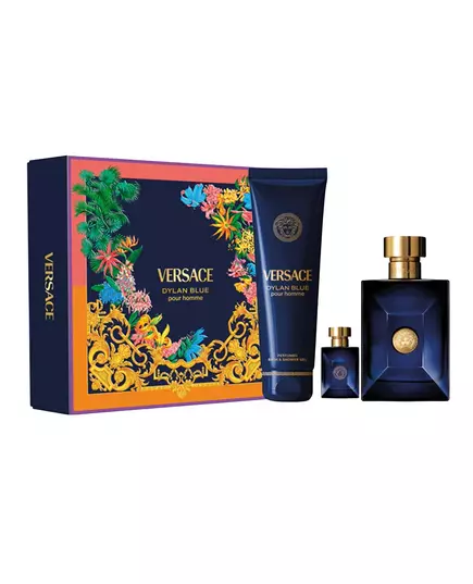 Set Versace: Dylan Blue Eau De Toilette For Men 100 ml + Dylan Blue Eau De Toilette For Men 5 ml + Dylan Blue Shower Gel For All Skin Types, 100 ml