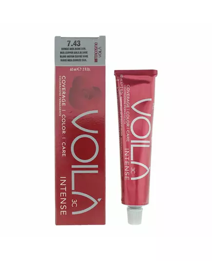 Intercosmo Voila 3C Intense Teinture permanente pour cheveux 7.43 Mediterranean Copper Gold Blonde ml