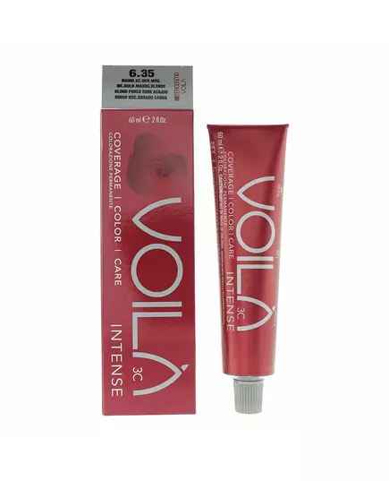 Intercosmo Voila 3C Intense Teinture permanente pour cheveux 6.35 Dark Blonde Intense Mahogany, 60 ml