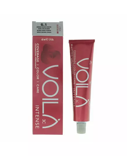 Intercosmo Voila 3C Intense Nourrissant Teinture permanente pour cheveux 6.1 Dark Ash Blonde, 60 ml