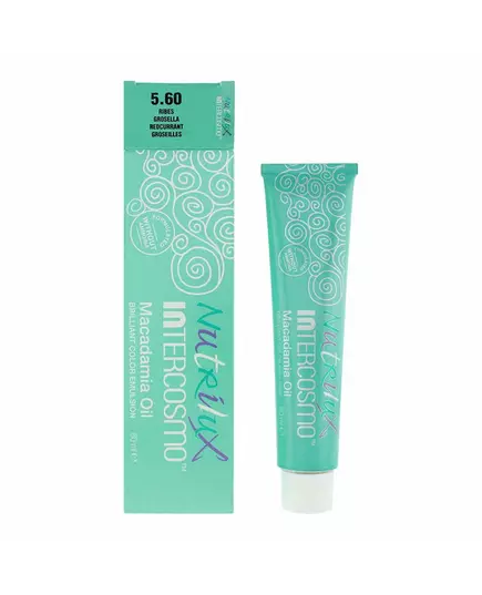 Intercosmo Nutrilux Macadamia Oil Permanent Hair Dye 5.60 Grosella, 60 ml, image 2