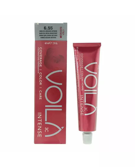 Intercosmo Voila 3C Intense Teinture permanente pour cheveux 6.55 Dark Blonde Intense Mahogany, 60 ml