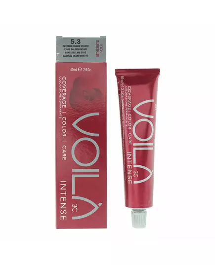 Intercosmo Voila 3C Intense Teinture permanente pour cheveux 5.3 Light Golden Brown, 60 ml