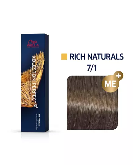 Wella Professionals Koleston Perfect Me+ Permanente Haarfarbe 7/1 Medium Ash Blond, 60 ml