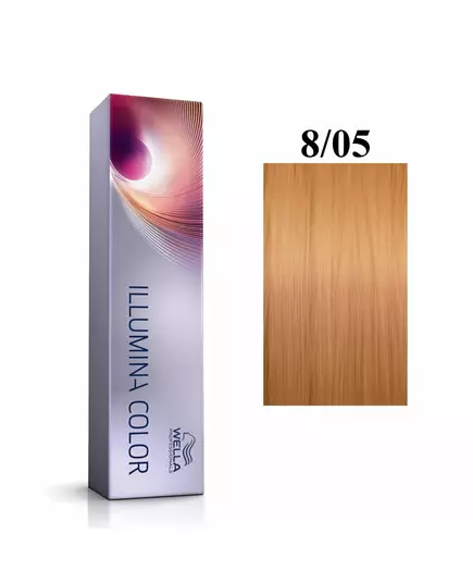 Wella Professionals Illumina Color Permanent Hair Dye 8/05 Light Blonde Natural Mahogany, 60 ml