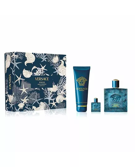 Set Versace: Eros Eau De Parfum For Men 100 ml + Eros Eau De Parfum For Men 5 ml *Miniature + Eros Shower Gel For All Skin Types, 100 ml, Bild 2