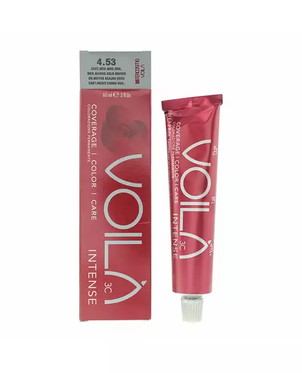 Intercosmo Voila 3C Intense Permanent Hair Dye 4.53 Medium Mahogany Golden Brown, 60 ml, image 2