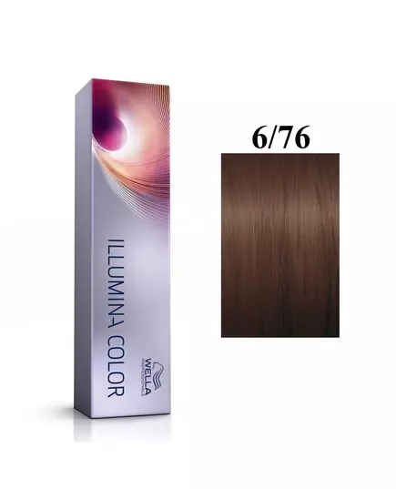 Wella Professionals Illumina Color Permanent Hair Dye 6/76 Dark Blonde Violet Chestnut, 60 ml