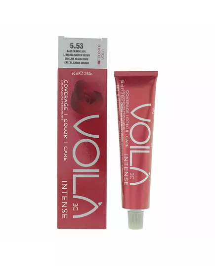 Intercosmo Voila 3C Intense Permanent Hair Dye 5.53 Light Mahogany Golden Brown, 60 ml