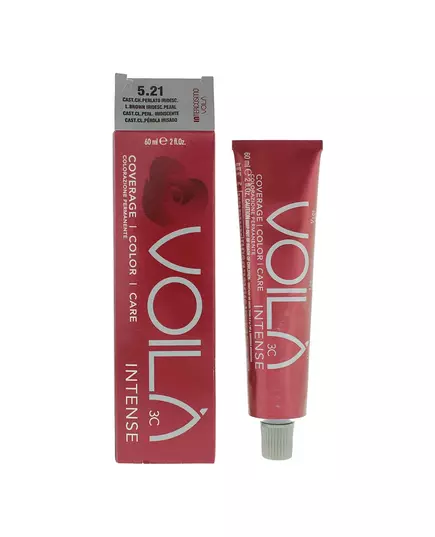 Intercosmo Voila 3C Intense Permanent Hair Dye 5.21 Light Brown Iridesc Pearl, 60 ml, image 2