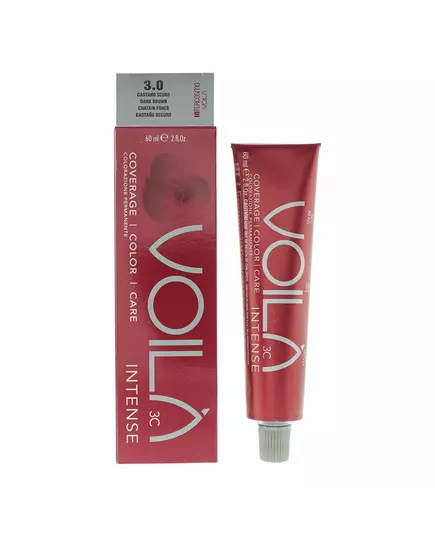 Intercosmo Voila 3C Intense Permanente Haarfarbe 3.0 Dark Brown, 60 ml, Bild 2