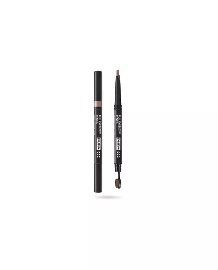 Pupa Full Parabenfrei Definierer Beidseitig Augenbrauencreme-Stift & Bürste 2-in-1 002 Braun, 0,2 g