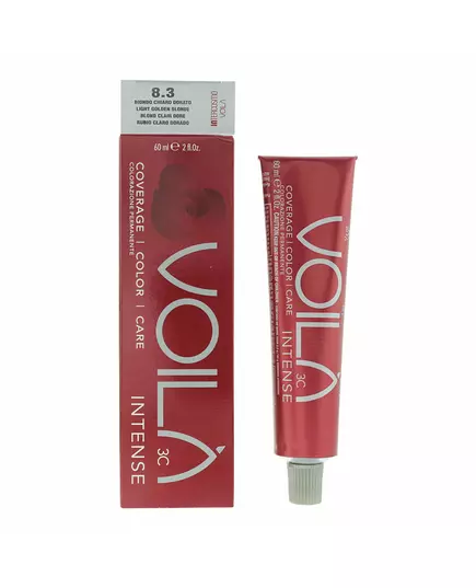 Intercosmo Voila 3C Intense Teinture permanente pour cheveux 8.3 Light Golden Blonde, 60 ml, image 2