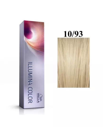 Wella Professionals Illumina Color Permanent Hair Dye 10/93 Bright Light Blonde Pearly Gold, 60 ml