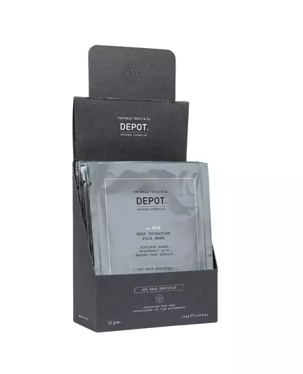 Ensemble Depot 800 Skin Specifics No. 808 Acide hyaluronique Profondément hydratant/Apaisant et revitalisant Masque facial Pour le visage Jour, 12 × 13 ml