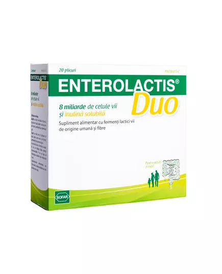Ensemble Sofar Enterolactis Duo Lactobacillus Paracasei Rééquilibre la flore intestinale Vitamines, 20 pièces