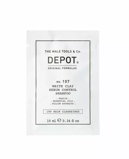 Depot 100 Hair Cleansing No. 107 Kaolin Hair Shampoo For Regulation Of Excessive Sebum, 10 ml, image 2