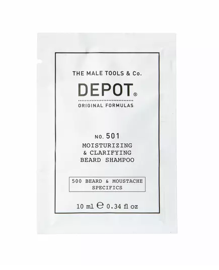 Depot 500 Beard & Mustache Specifics No. 501 Provitamine B5 Shampooing pour barbe Hydratant et clarifiant, 10 ml