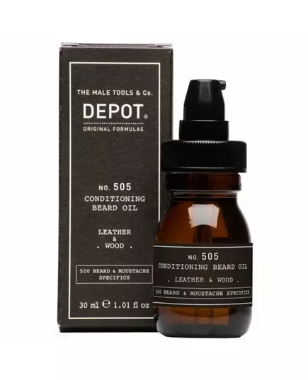 Depot 500 Beard & Mustache Specifics No. 505 Bartöl Leder & Holz Für Glanz und Weichheit, 30 ml