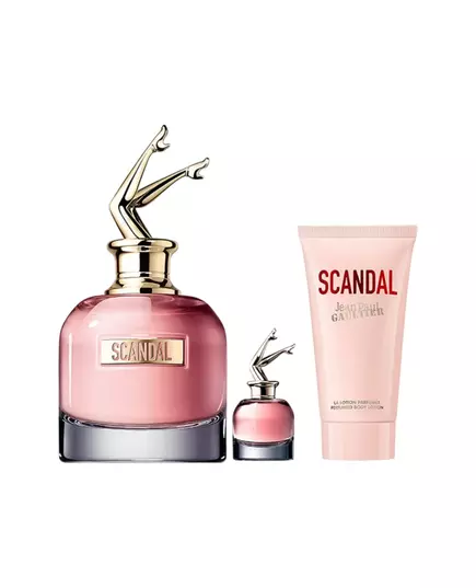 Set Jean Paul Gaultier: Scandal Hydrating Body Lotion 75 ml + Scandal Eau De Parfum For Women 6 ml *Miniature + Scandal Eau De Parfum For Women, 3 pièces