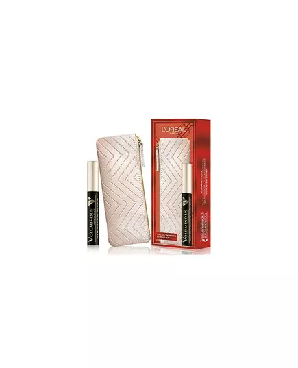 Set L'Oreal Paris: Textile Makeup Bag Cream + Voluminous X5 Volumizing Mascara Extra Black, 7.5 ml