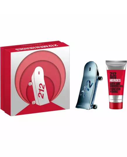 Set Carolina Herrera: 212 Heroes Eau De Toilette For Men 90 ml + 212 Heroes Shower Gel For All Skin Types, 90 ml, Bild 2