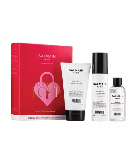 Locks of Love Set Balmain Professionnel: Balmain Professionnel Hair Styling Cream Light Hold 150 ml + Balmain Professionnel Panthenol Hair Styling Gel For Styling Strong Hold 100 ml + Argan Moisturising Elixir Hair Oil For Nourishing, 150 ml