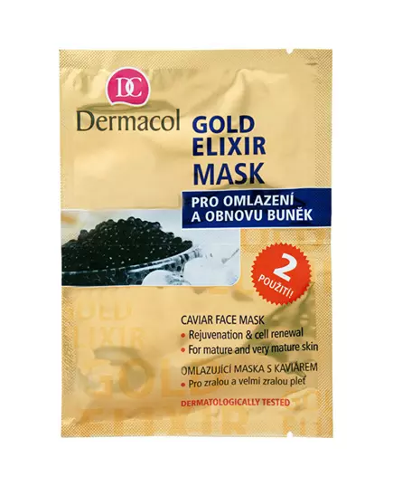 Duo Set Dermacol Gold Elixir Kaviarextrakt Anti-Aging Crememaske Für das Gesicht 2 stk, 2 × 8 g