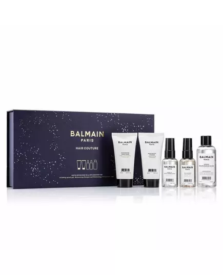 Set Balmain Professionnel: Moisturizing Hair Shampoo For Hydration 50 ml + Moisturizing Hair Conditioner For Hydration 50 ml + Balmain Professionnel Salt Spray For Definition & Texture Light Hold 50 ml + Argan Moisturising Elixir Hair Oil For