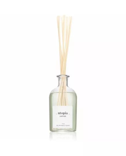 The Olphactory Utopia Leather Fragrance Sticks Leather Aroma Reed Diffuser, 250 ml