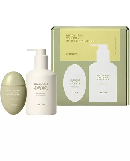 Set Lab 1899: Red Ginseng Collagen Moisturising Body Lotion 250 ml + Red Ginseng Collagen Improves skin elasticity Hand Cream, 250 ml