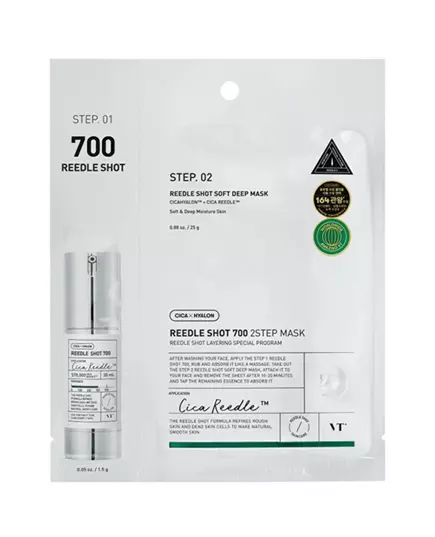 VT Cosmetics Reedle Shot 700 2 Step Hydratisierend & Regenerierend Gesichtsmaske Für das Gesicht, 25 g