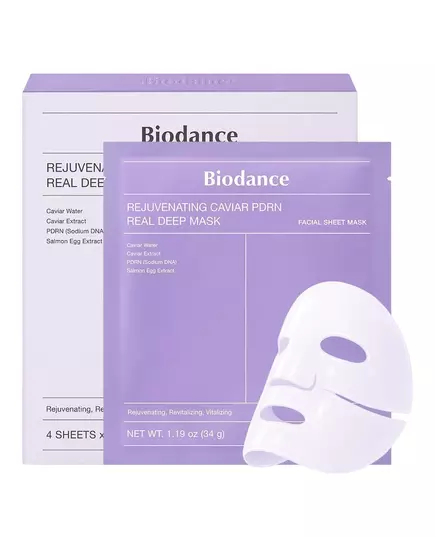 Setzen Biodance Caviar PDRN Verjüngend Gesichtsmaske Für das Gesicht 4 stk, 4 Stück