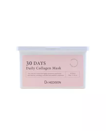 Ensemble Dr. Hedison 30 Days Daily Collagen Végan Hydratation intense Masque facial Visage Quotidien, 30 pièces