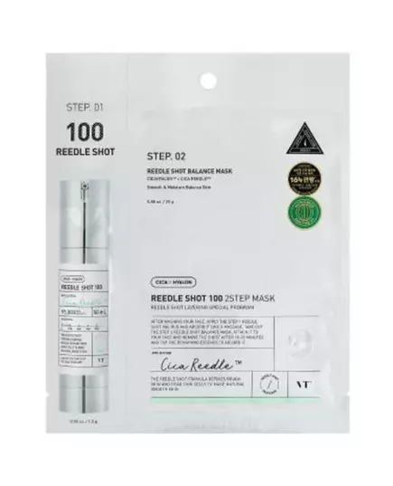 VT Cosmetics Reedle Shot 100 2 Step Straffend Feuchtigkeitsspendend Gesichtsmaske Für das Gesicht, 25 g