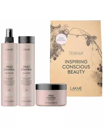 Lakme TKN Frizz Control Retail Pack: Shampoo 300 ml + Pflege 250 ml + Schutz 300 ml