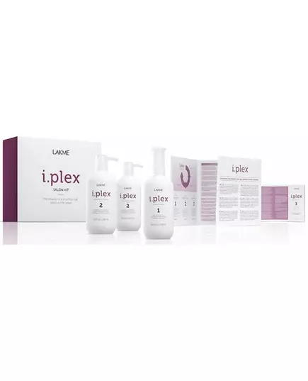 Lakme I.Plex Salon Kit: Premium Bond 500ml, Keratech I.Power 500ml, Dispenser, Pump, Application Guide, Hair Perfection 3x10ml