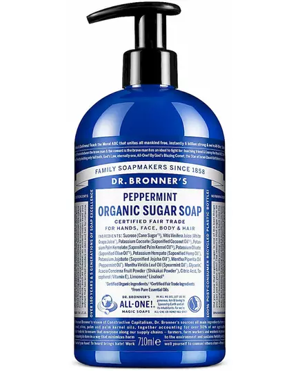 Dr. Bronner's Organic Sugar Soap Peppermint 710 ml